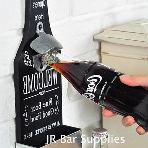 Free Shipping Wall Mounted Bar Beer Bottle Opener Fashion Classic Vintage Wall Cap Catching Beer Bottle Openers-Wall Decoration
