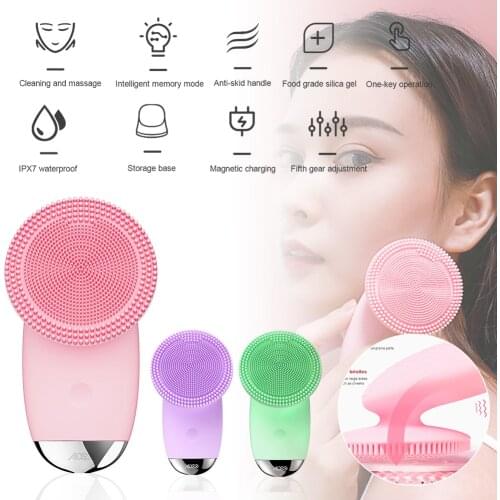 Brand Silicone Face Cleansing Brush Electric Face Cleanser Electric Facial Cleanser Cleansing Skin Deep Washing Massage Brush