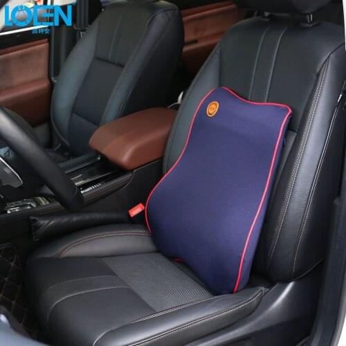 LOEN Car Seat Support Cover Lumbar Back Rest Cushion Memory Foam For Toyota Corolla 0 Jetta Chevrolet Hyundai
