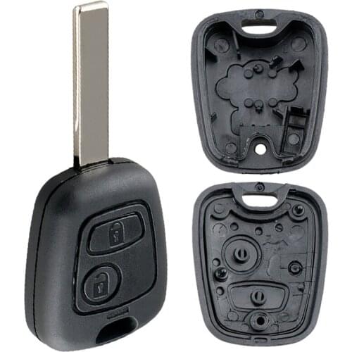 2Button Remote Key Shell Case with Slot and Blade Fit for Peugeot Partner Expert