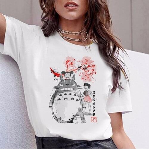 Totoro Spirited Away t shirt female streetwear cartoon new tshirt women japanese ulzzang clothes t-shirt top tee shirts femme