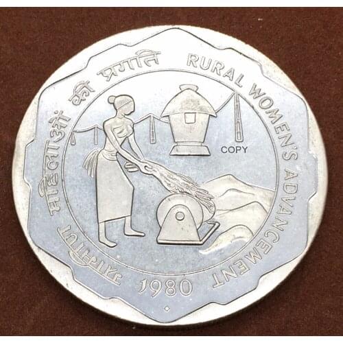 India Republic British 1980 Brass Nickel Plated Rural Women Advancement 100 Rupee Copy Coins Can Choose The Different Years