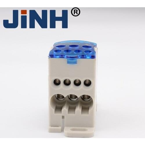 JINH Din Rail Terminal Blocks 80A One In Several Out Power Distribution Box Universal Electric Wire Connector Junction Box