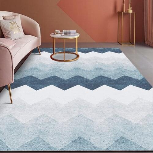 Nordic Style Gradient Printed Carpet Home Living Room Sofa Large Carpet Bedroom Bedside Rugs Entry Doormat Floor Mat Home Decor