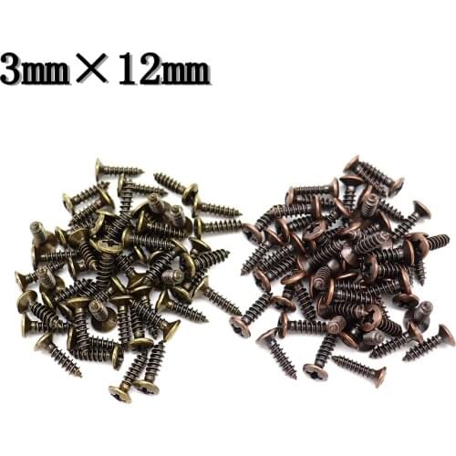 30/50/100 Pcs Electric Guitar panel Screw Guitar Socket iron core Cover Guard plate installation Fixing Screw 3mm×12mm