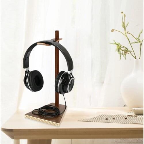 Earphone Bracket Head-mounted Innovative Solid Wood Headphone Display Rack Hanger Holder Stand for Headset Earbuds
