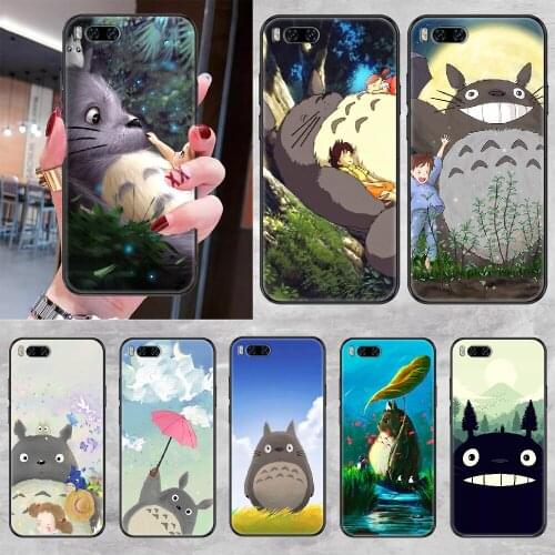 Anime Cute Totoro Phone case For Xiaomi Mi Max Note 3 A2 A3 8 9 9T 10 Lite Pro Ultra black tpu bumper silicone prime luxury back