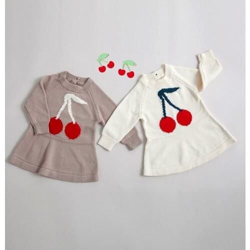 Fashion Fall Winter Baby Girls Sweater Princess Dress Cute Infant Knit Cotton Long Sleeve Dresses Kids Clothes 6M 9M 12M 2 3 Y