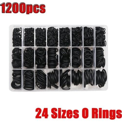 1200Pcs Nitrile Rubber O Ring Kit 24 Sizes O Rings Assortment Kit Set Sealing Washer NBR Metric o-Ring Assortment