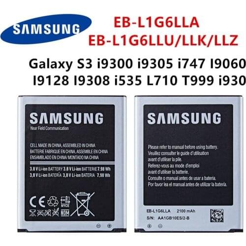SAMSUNG Orginal EB-L1G6LLA EB-L1G6LLU/LLK/LLZ 2100mAh Battery For Samsung Galaxy S3 i9300 i9305 i747 I9060 I9128 I9308 i535 i930