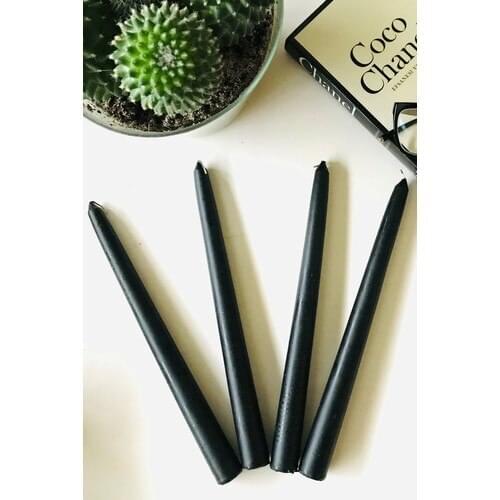 Royal Candle Black Candlesticks 10 Pieces