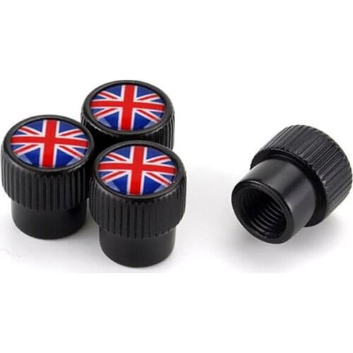 Anti-theft Car Tire Valve Caps UK Flag Logo Wheel Tyre Bouchon Valve Stem Cap Waterproof Cover For Fiat Auto Styling Accessories