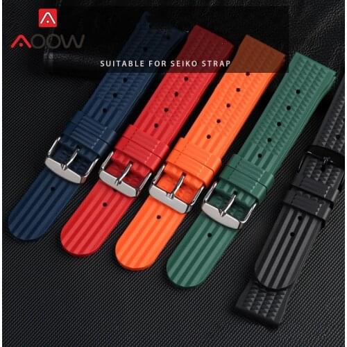 20mm 22mm Silicone Sport Strap Diving Waterproof Watchband Men Rubber Replacement Bracelet Watch Band for Seiko 007 Green Blue