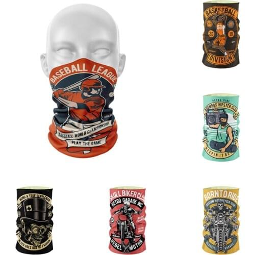 Mens Sports Printed Head Scarf Outdoor Summer Cycling Windproof Face Wrap Seamless Neck Scarves Compression Women Soft Bandana