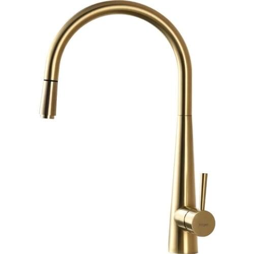 Kitchen Sink Faucets Hot & Cold Solid Brass 360 Degree Rotating Mixer Tap Pull Out Spray Nozzle Single Handle Deck Mounted Black