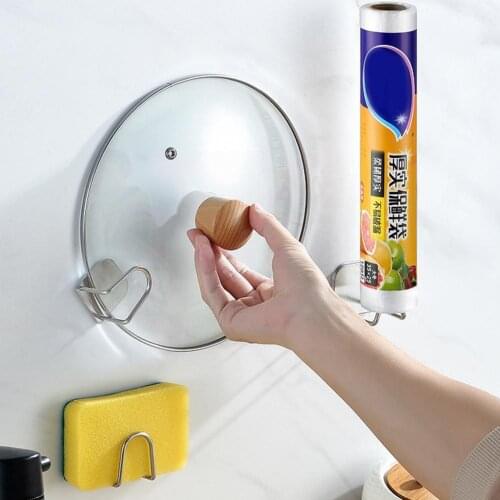 Steel Kitchen Sponges Holder Self Adhesive Sink Sponge Drain Rack Sink Accessories Organizer Drying Kitchen Storage B3Y7