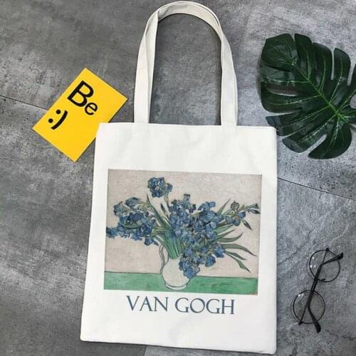 Van Gogh shopping bag canvas cotton handbag shopping recycle bag jute bag bag bolsas ecologicas jute sacolas