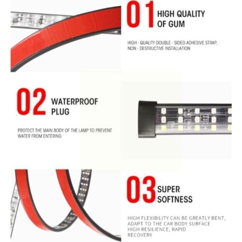 60" Truck Tailgate LED Strip Light Bar Triple Row 5-Function Brake Turn Reverse Signal With SUV For Jeep Pickup L0X0