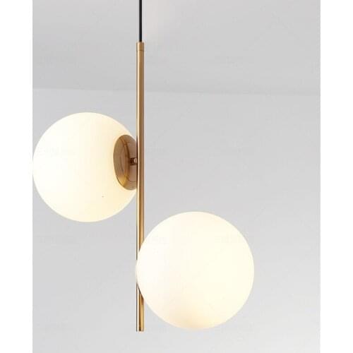New Glass Postmodern Led Pendant Light Metal Lamp Shade Modern Glass Ball kitchen chandelier