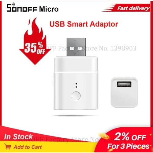 Itead Sonoff Micro 5V USB Smart Wifi Adaptor Switch Wireless USB Adaptor For Smart Home Automation via eWeLink Alexa Google Home