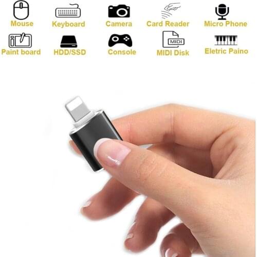 Iphone lightning interface USB Camera Adapter iOS OTG to USB-A Phone 11 Pro X 8 iPad for USB Flash Drive Card Reader Microphone