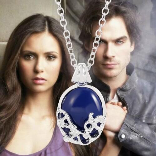 The Vampire Diaries Necklace Katherine Pendant Movie Vintage Jewelry for Women Elena Gilbert Necklace Verne Prairie Necklace