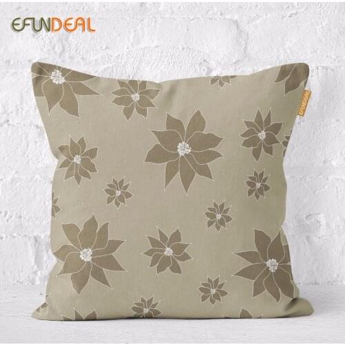 Vintage Cushion Cover Decorative Pillow Case khaki Floral Cushion Shell Customized Size 45*45cm/60x60cm
