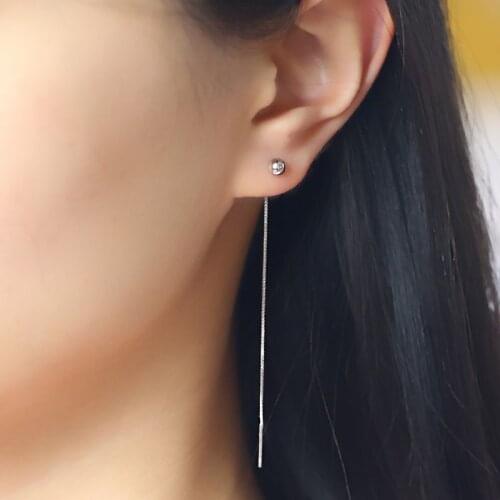 DIEERLAN 2019 New Love Silver Color Beads Ball Long Earrings for Women Fashion Jewelry Brincos Hot Sale