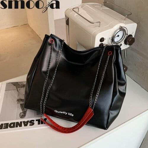 SMOOZA Women Shoulder Bags 2021 New Trendy Fashion Chain Messenger Handbag Large Capacity Solid Color Female Tote Crossbody Bag