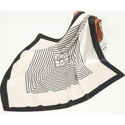 90*90 Hijab Scarves For Women Fashion Print Silk Satin Scarf Female 90cmx90cm Luxury Brand Square Shawls Head Scarfs For Ladies