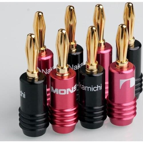 10/20Pcs Speaker Banana Plug Adapter 4mm Wire Connector 24K Gold Plated For Musical HiFi Audio Banana Connectors Set