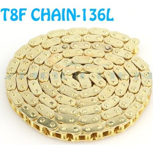 2 stroke 47cc 49cc T8F chain 136 links suitable for China Mini Dirt ATV Quad 4 Wheeler Pocket Bike Minimoto with spare main link