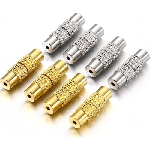 20pcs 13x4mm Copper Screw Twist Clasps 1mm Hole Tube Fastener Cord End Caps for DIY Jewelry Making Bracelet Necklace Connectors