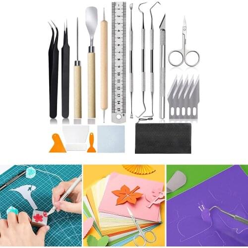 22 Pcs Craft Tools Set Vinyl Weeding Tools Craft Basic Set For Silhouettes Cameos Lettering Cutting Splicing