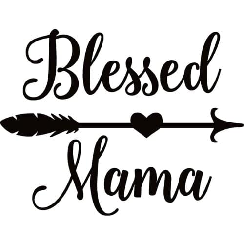 40619# Die-Cut Vinyl Decal Blessed Mama Car Sticker Waterproof Auto Decors on Car Body Bumper Rear Window