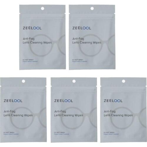 5Pcs Reusable Glasses Pre-moistened Wipes Antifogging Lens Cloth Anti-fog Wipe