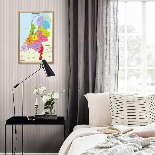 A2 42*59cm Netherlands Map Geographical Poster In Dutch School Supplies for Children Education Learning Wall Decoration