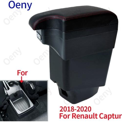 Car Armrest For Renault Captur Armrest box 2018 2019 2020 2021 accessories Storage box with cup holder ashtray USB