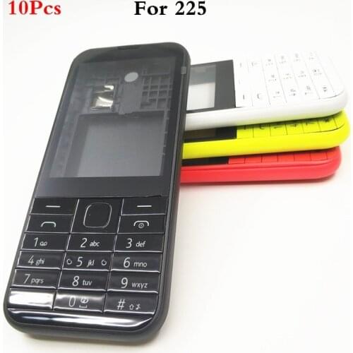 10Pcs/lot New Full Complete Mobile Phone Housing Cover Case+English Keypad For Nokia Asha 225 N225