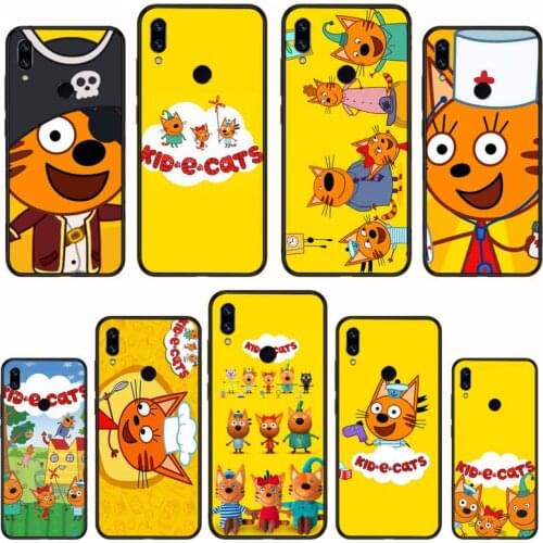 Yellow cartoon Kid E Cats Soft black Phone Case For Xiaomi Redmi 4x 5 plus 6A 7 7A 8 mi8 8lite 9 note 4 5 7 8 pro