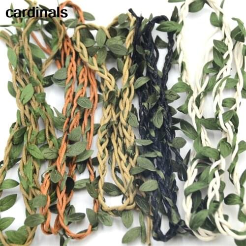 10m Vine Leaves Artificial Green Flower Rattan For Wedding Party Decoration Foliage DIY Home Garland Headband Hair Accessories
