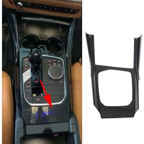 Gear Shift Control Panel Cover Carbon Fiber Trim Accessories Fit For BMW 3 Series G20 2019 2020
