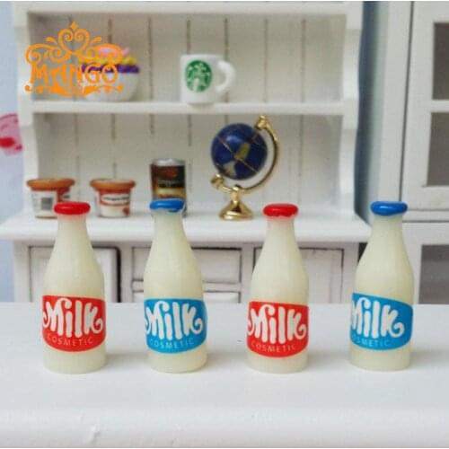New1:12 Dollhouse Miniature Kitchen Furniture Accessories Food 4PCS Milk Bottles Model Food Toy Free Shipping