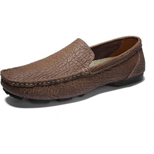 Soft and breathable Mens leather Loafers - Italian Dress Casual shoes for Men - Slip-on Driving Shoes