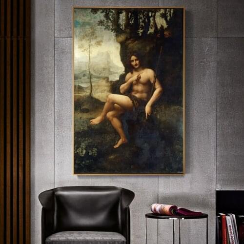 Bacchus Famous Canvas Art Wall Painting Reproductions By Leonardo Da Vinci Classical Wall Art Canvas Prints For Living Room Wall