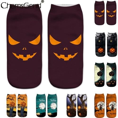 Bats Pumpkin Cartoon Socks Halloween Cosplay Cotton Socks Spring Autumn Winter Casual Socks Pumpkin Print Harajuku Kawaii Socks