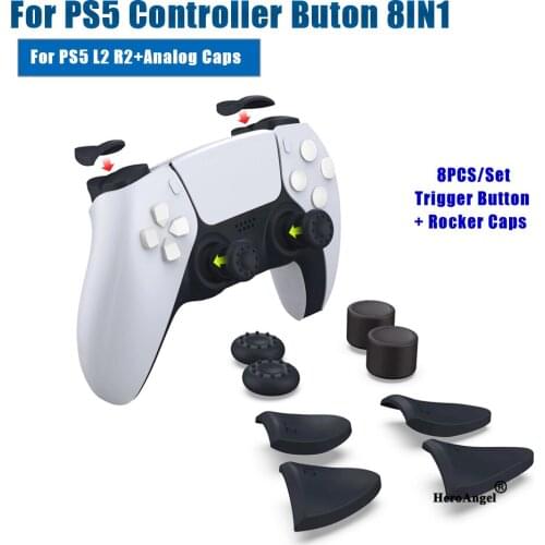 New For PS5 Game Controller Extender Trigger Key Protection Button Non-slip Rocker Cap for PS5 Protection Cap D-Pad Cover Set