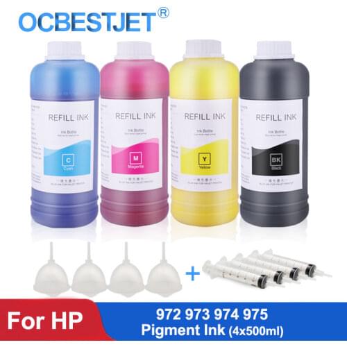 4x500ml Pigment Ink For HP Pagewide 352dw 377dw 452dn 477dn 552dw 577dw Printer Ink For HP 972 973 974 975 976 981 Pigment Ink