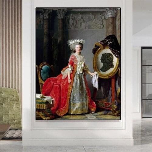 Portrait Classical Paintings Print on Canvas Art Prints European Court Canvas Paintings Wall Art Pictures for Living Room Decor