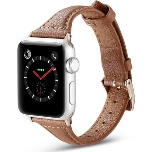 Genuine Leather strap for apple watch 5/4/3/2/1 iwatch band 40mm 38mm 42mm 44mm Slim bracelet Leisure Wristbelt accessories